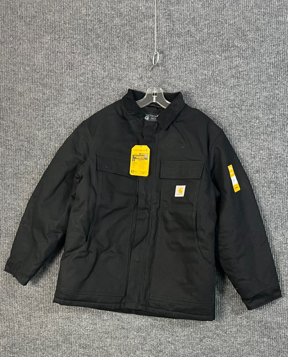 Carhartt Firm Duck Insulated Traditional Coat Mens Large Black Rugged Work